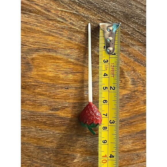 16 Vintage Strawberry & Pineapple Party Picks. Food picks. cupcake. Decor. Fruit - Picture 4 of 5